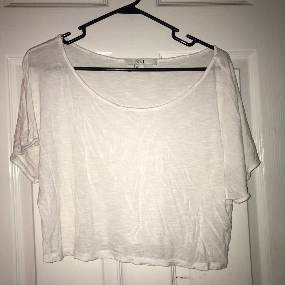 XXI white cropped shirt
